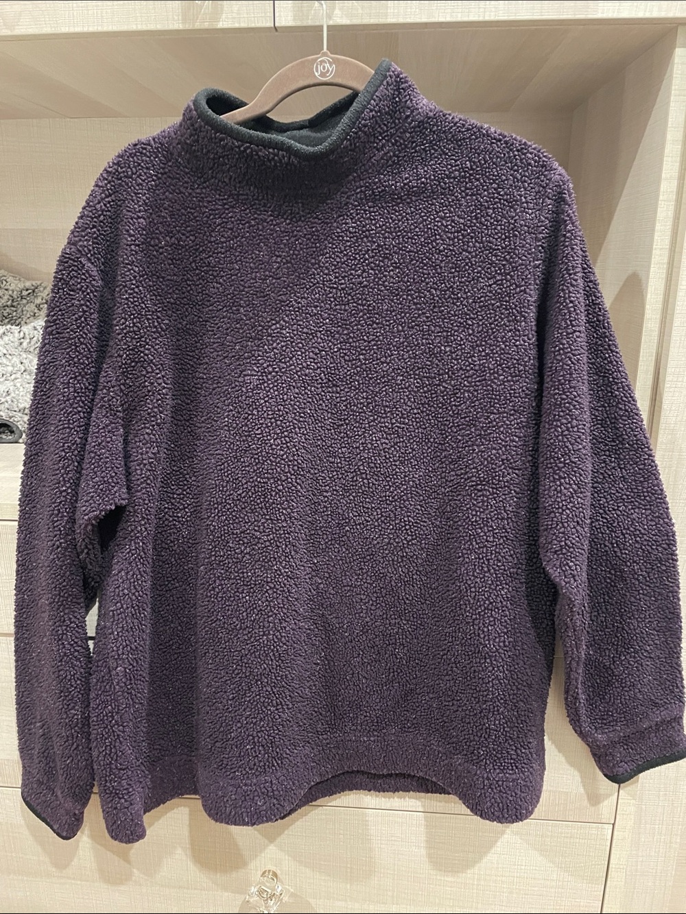 L.L. Bean Women’s Deep Purple Sherpa Turtleneck Pullover